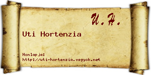 Uti Hortenzia névjegykártya